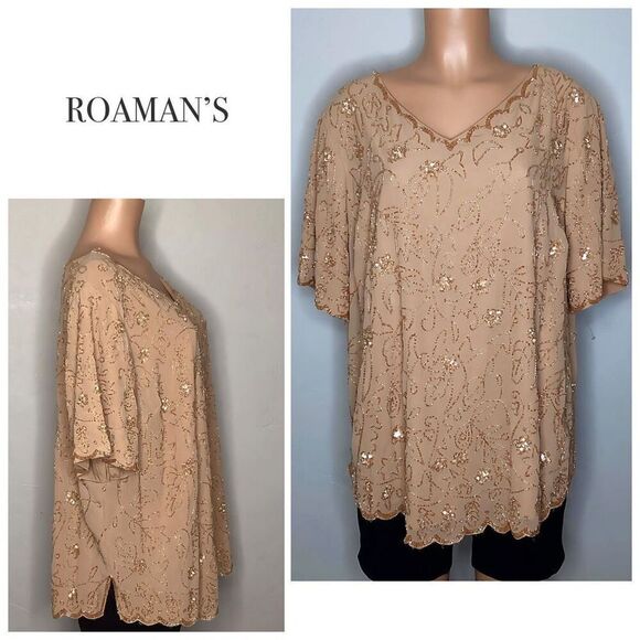 New. ROAMAN’S beaded blouse. 24W. Retails $120 - Picture 1 of 7